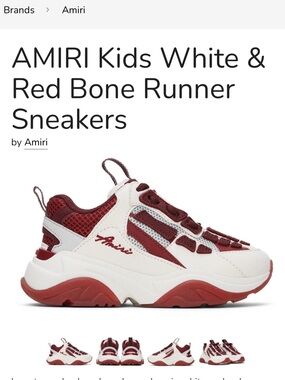 AMIRI White and Red bone runner Kids Sneakers